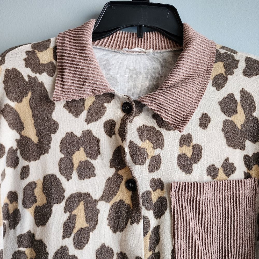 REB in J Leopard Print Button Down - Picture 6 of 10